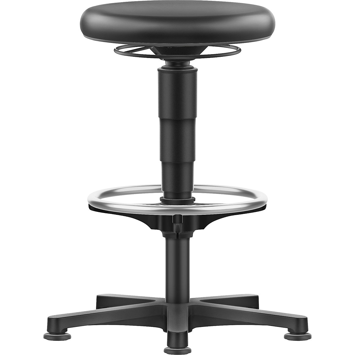 Hocker Allround bimos, mit Gleitern, Fußring, Kunstleder, Farbring grau-3