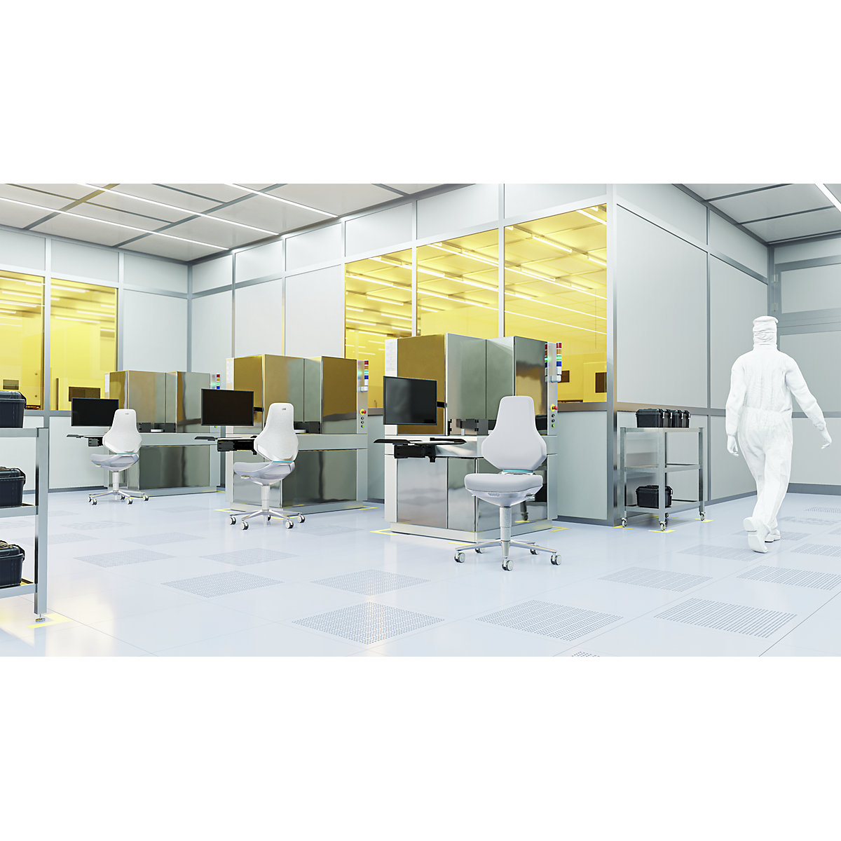 Reinraum-Arbeitsdrehstuhl TEXON bimos (Produktabbildung 4)-3