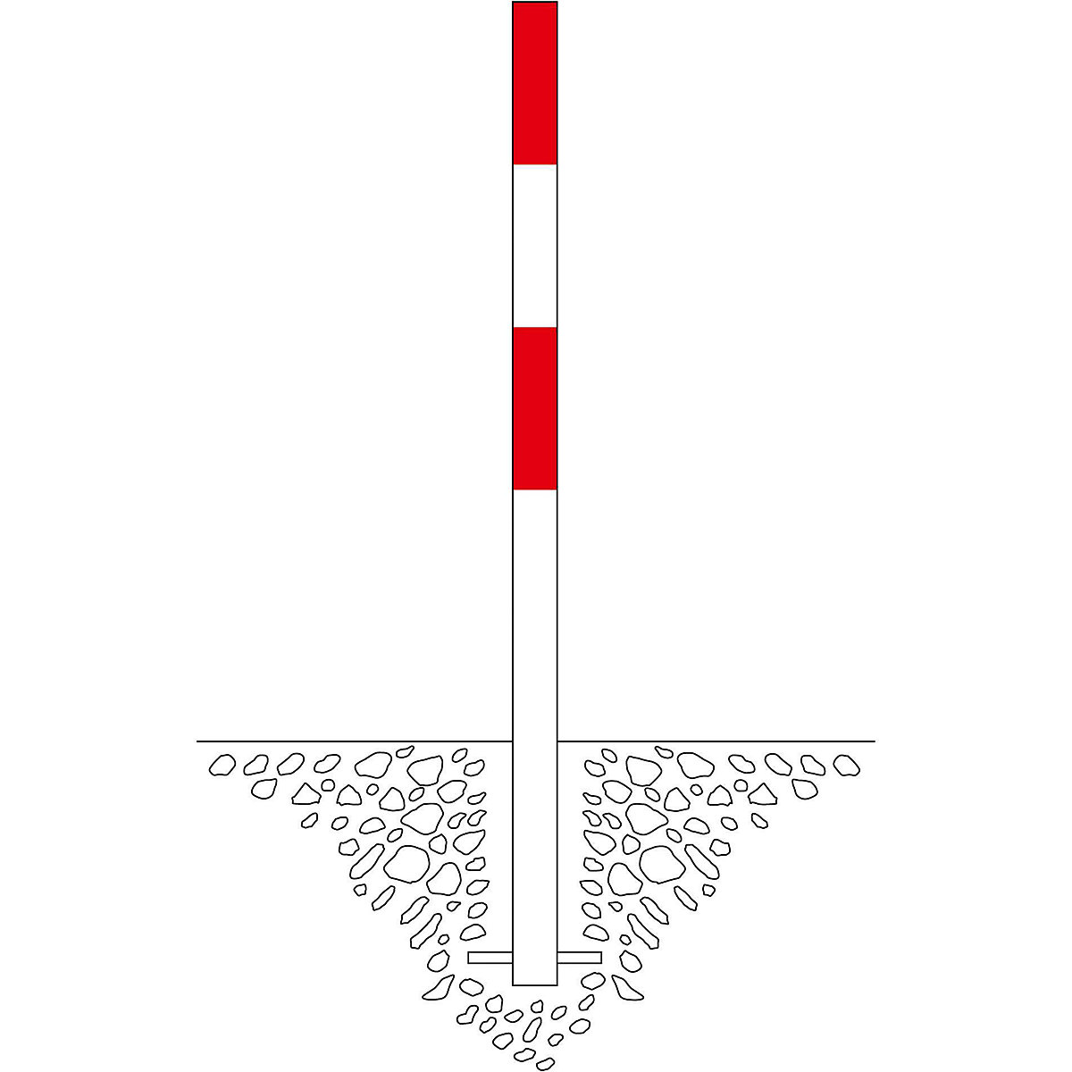 Morion Moravia Sperrpfosten Rot-Weiß 100cm 9