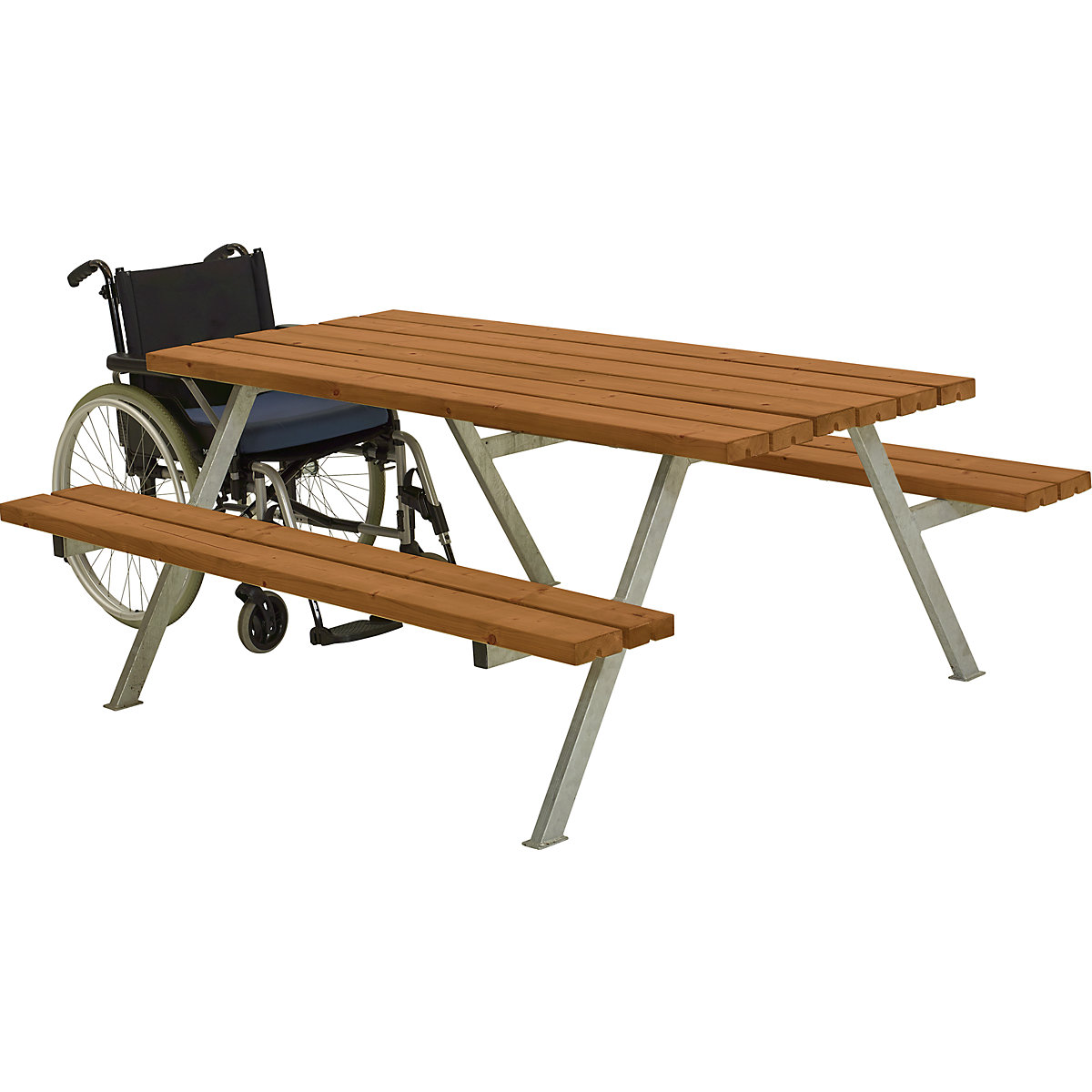 kaiserkraft Group Bench Steel Teak 1770x1610mm 5