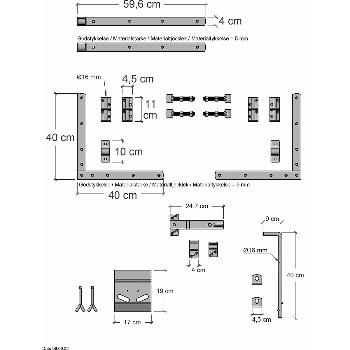 Tokyo Doppeltor inkl. Beschläge (Produktabbildung 3)-2