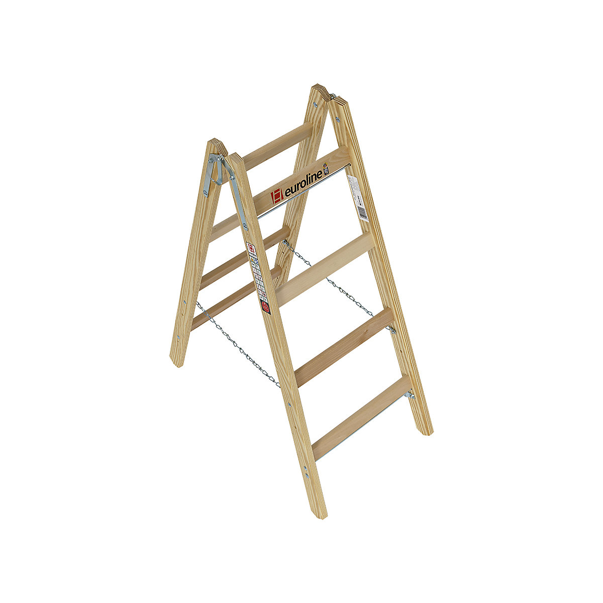 Holz-Sprossen-Stehleiter euroline (Produktabbildung 3)-2