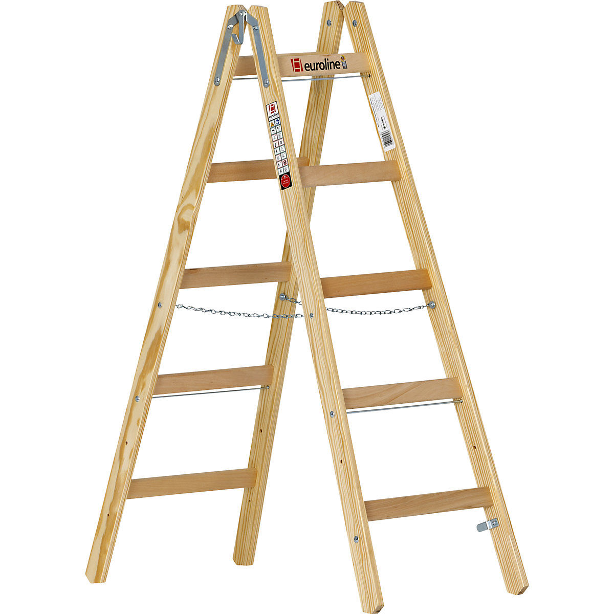 Holz-Sprossen-Stehleiter euroline