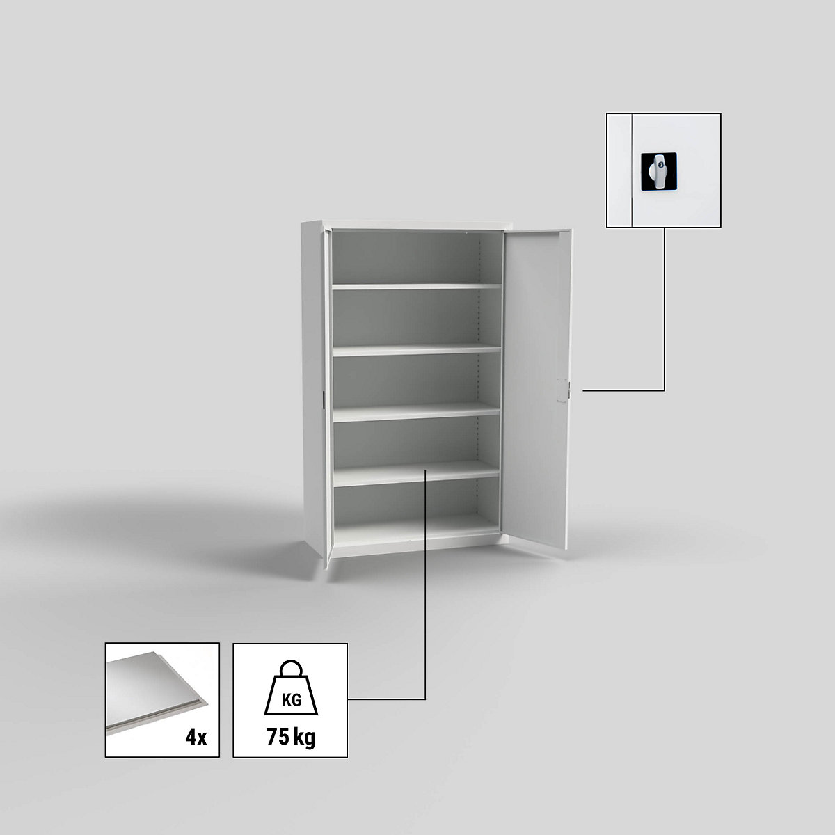 Flügeltürenschrank eurokraft pro (Produktabbildung 4)-3