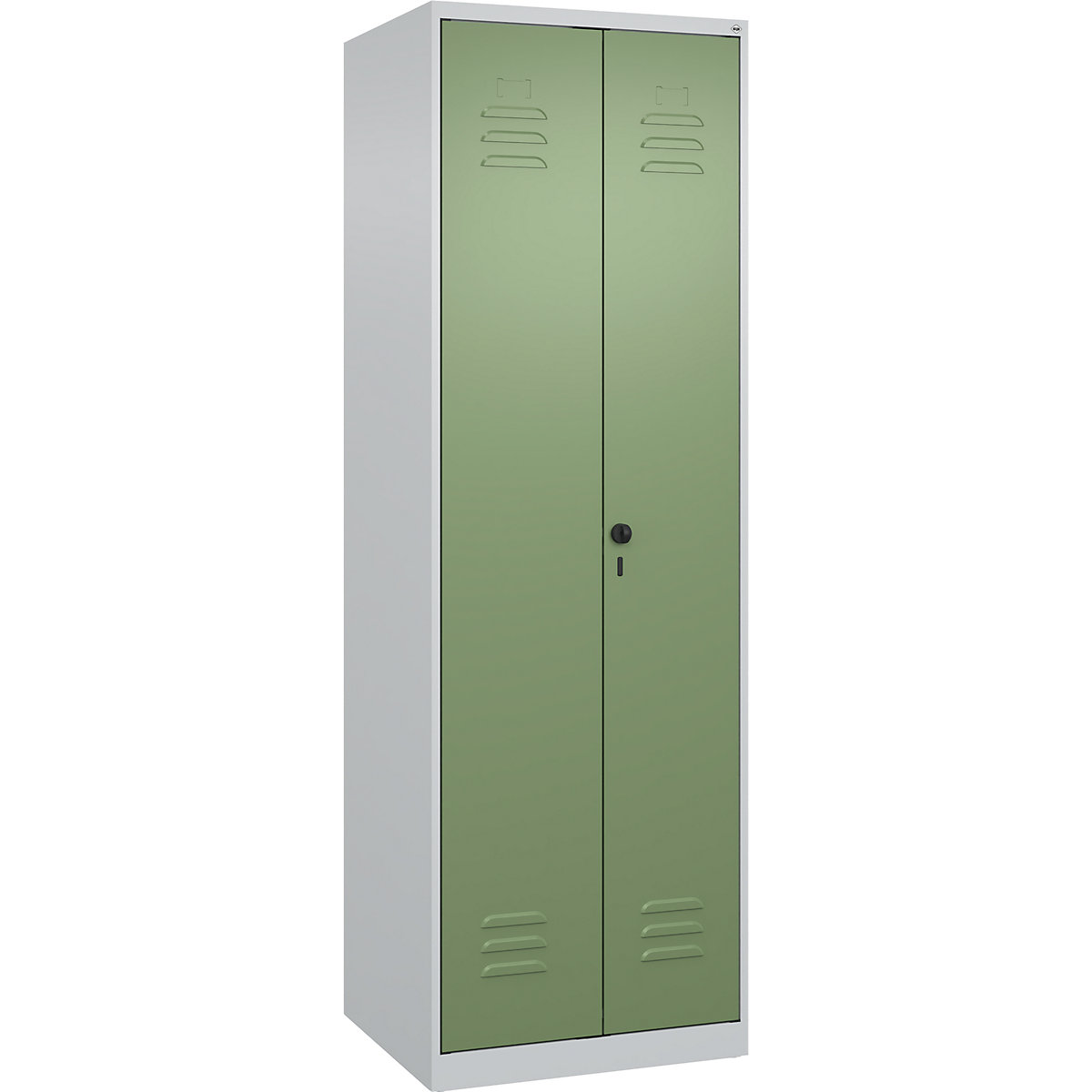 C+P Classic PLUS Putzmittelspind Lichtgrau/Resedagrün 60x50x185 cm 10