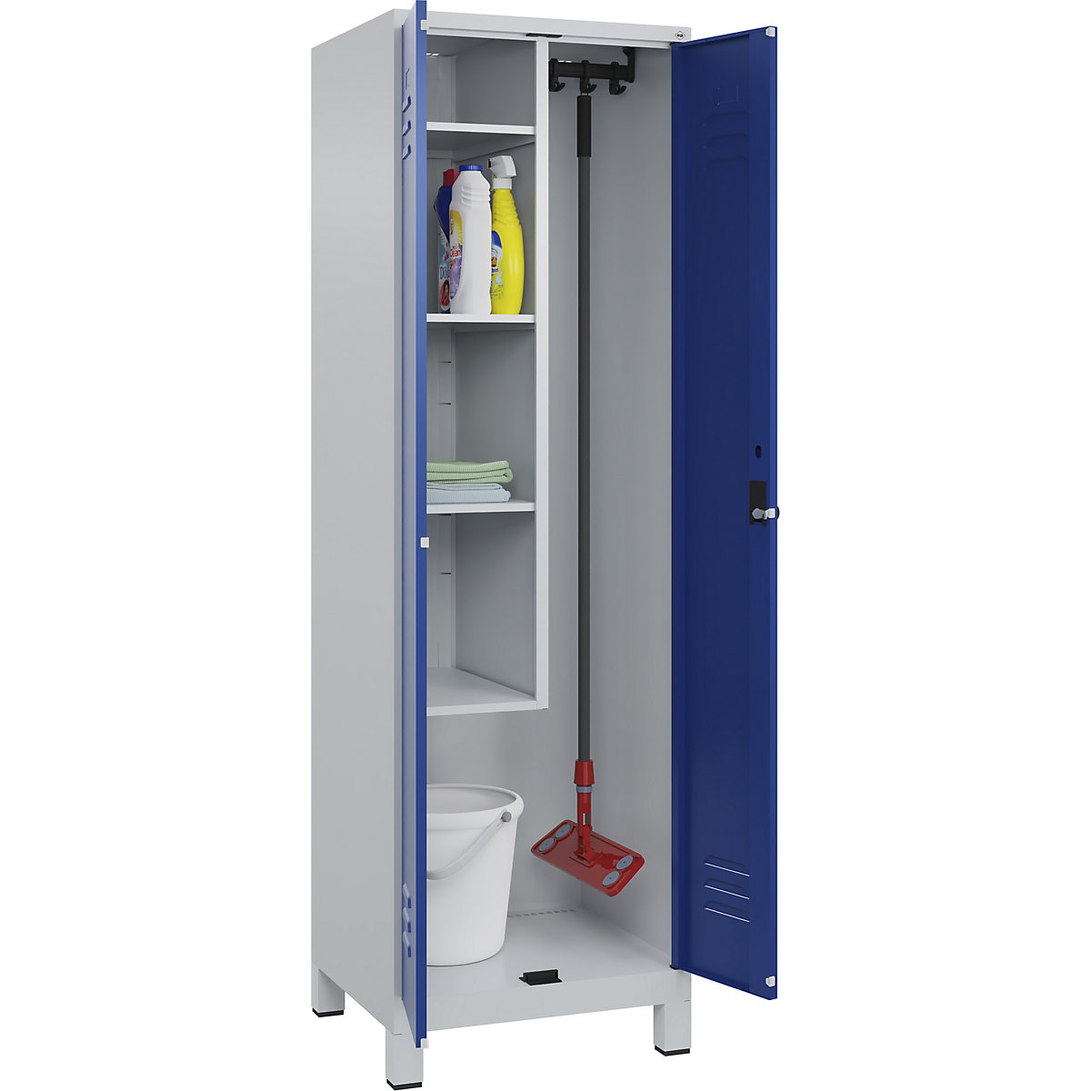 Classic PLUS Cleaning Locker Light Gray Gentian Blue 60x50x195 cm 3