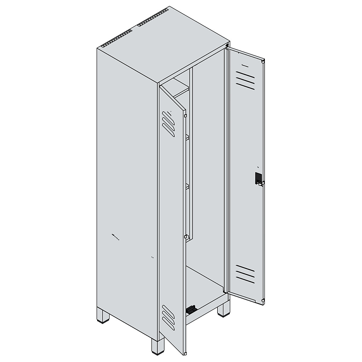 Classic PLUS Cleaning Locker Light Gray/Reseda Green 60x50x195 cm 10