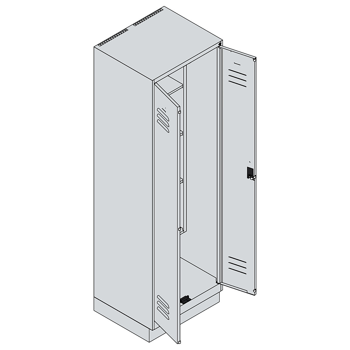 C+P Classic PLUS Cleaning Locker Light Gray/Reseda Green 60x50x195 cm 5