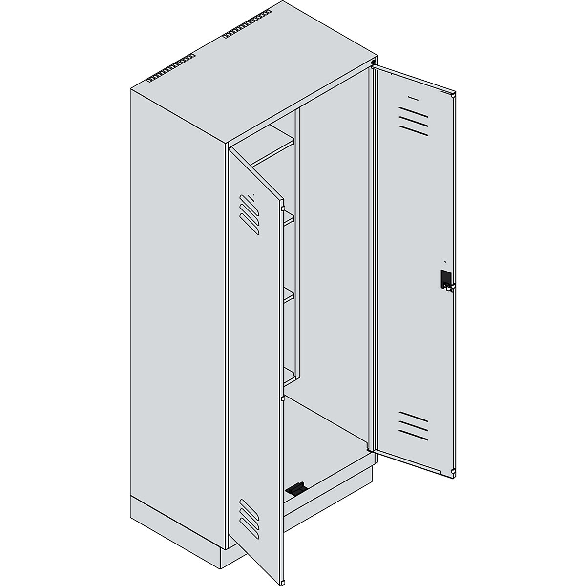 Classic PLUS Cleaning Locker Anthracite Grey 800x500x1950mm 5
