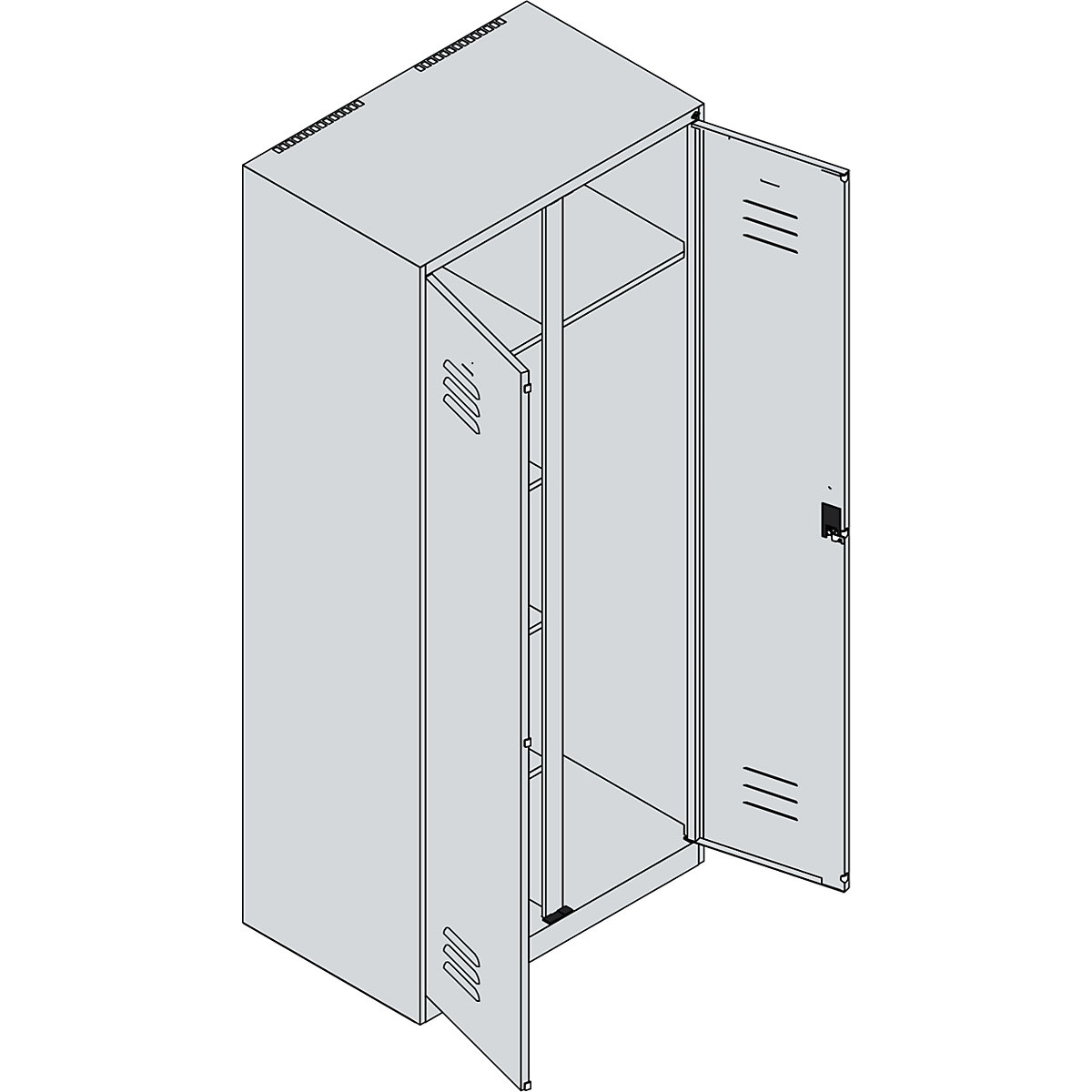 C+P Classic PLUS Cleaning Supplies Locker Light Gray/Light Blue 80 cm 10