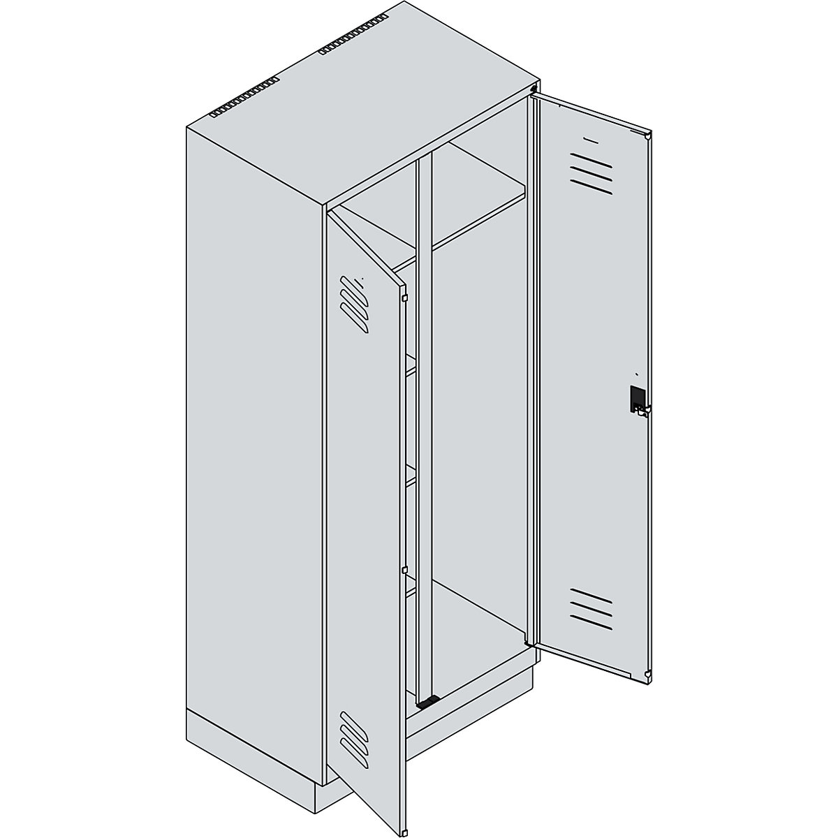 C+P Classic PLUS Cleaning Supplies Locker Light Grey 800x500x1950mm 5
