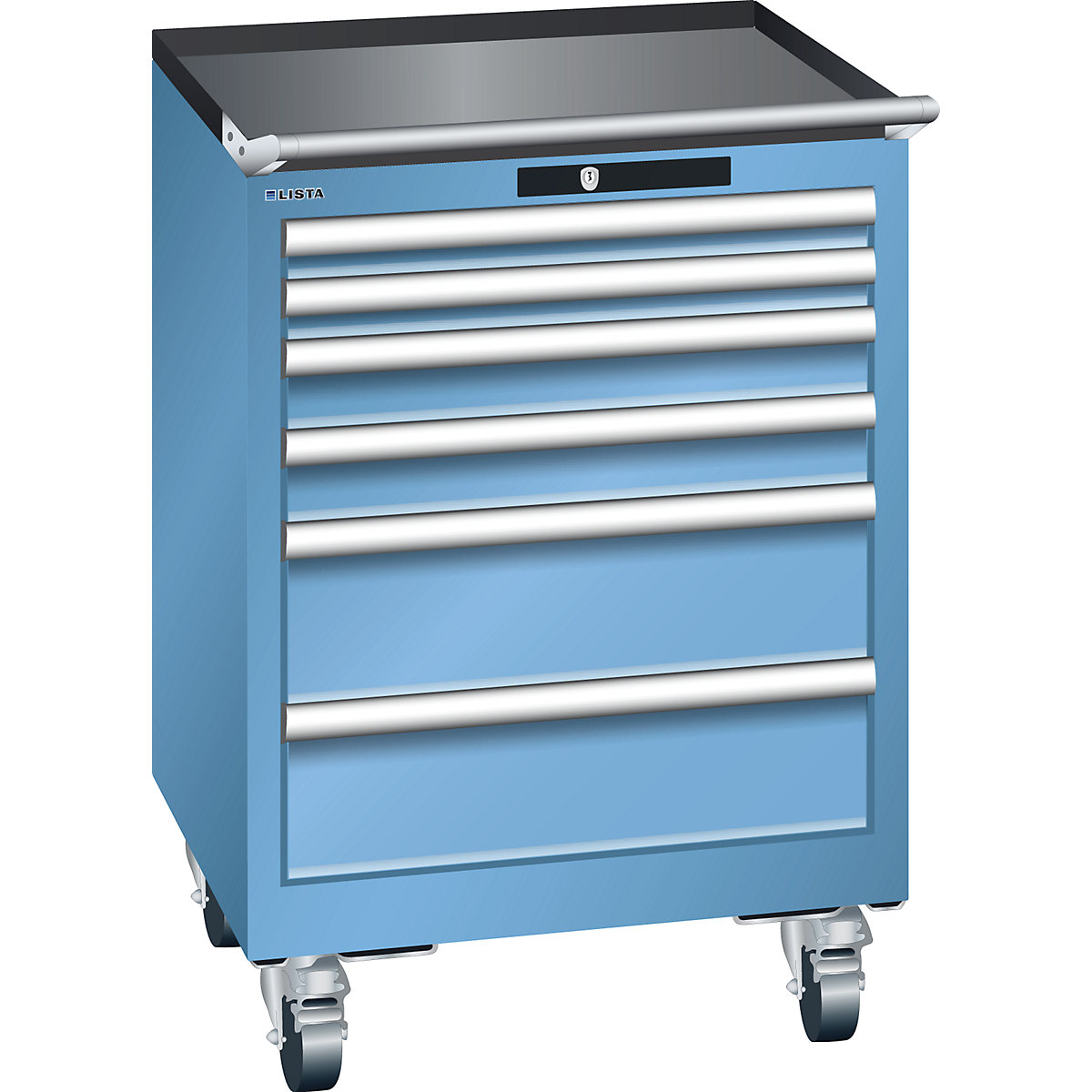 LISTA Mobile Drawer Cabinet Light Blue 56.4x57.2cm 2