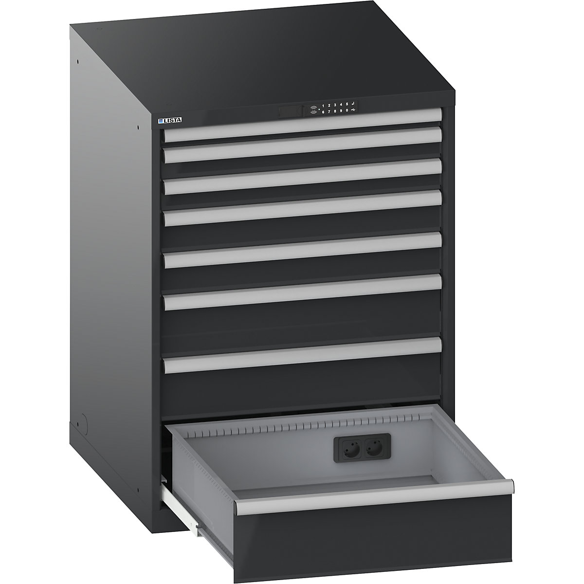Schubladenschrank, mit Akkuladefunktion, RFID-Schloss LISTA (Produktabbildung 2)-1