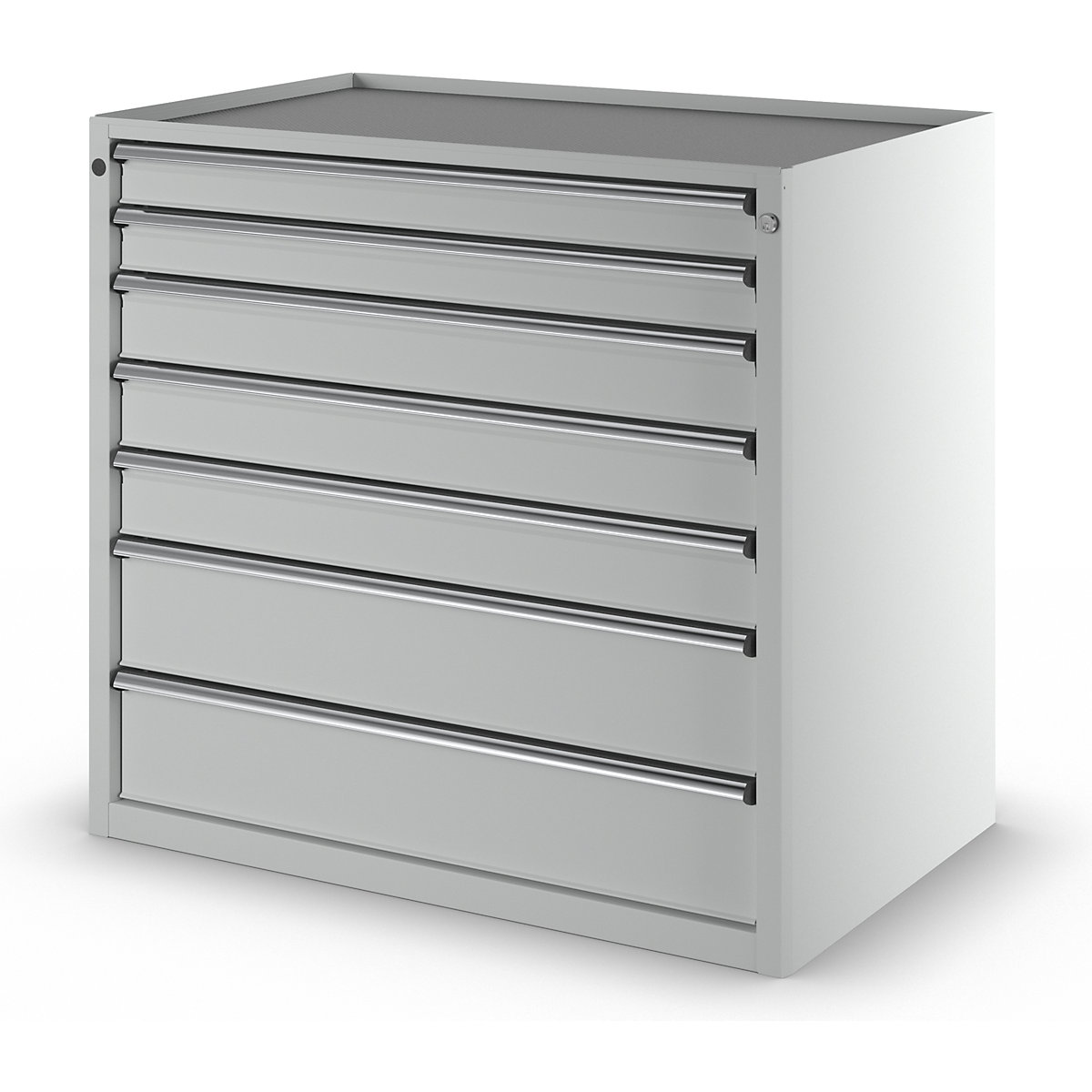 ANKE Drawer Cabinet Light Grey RAL 7035 106x67.5x98 cm 7 Drawers 6