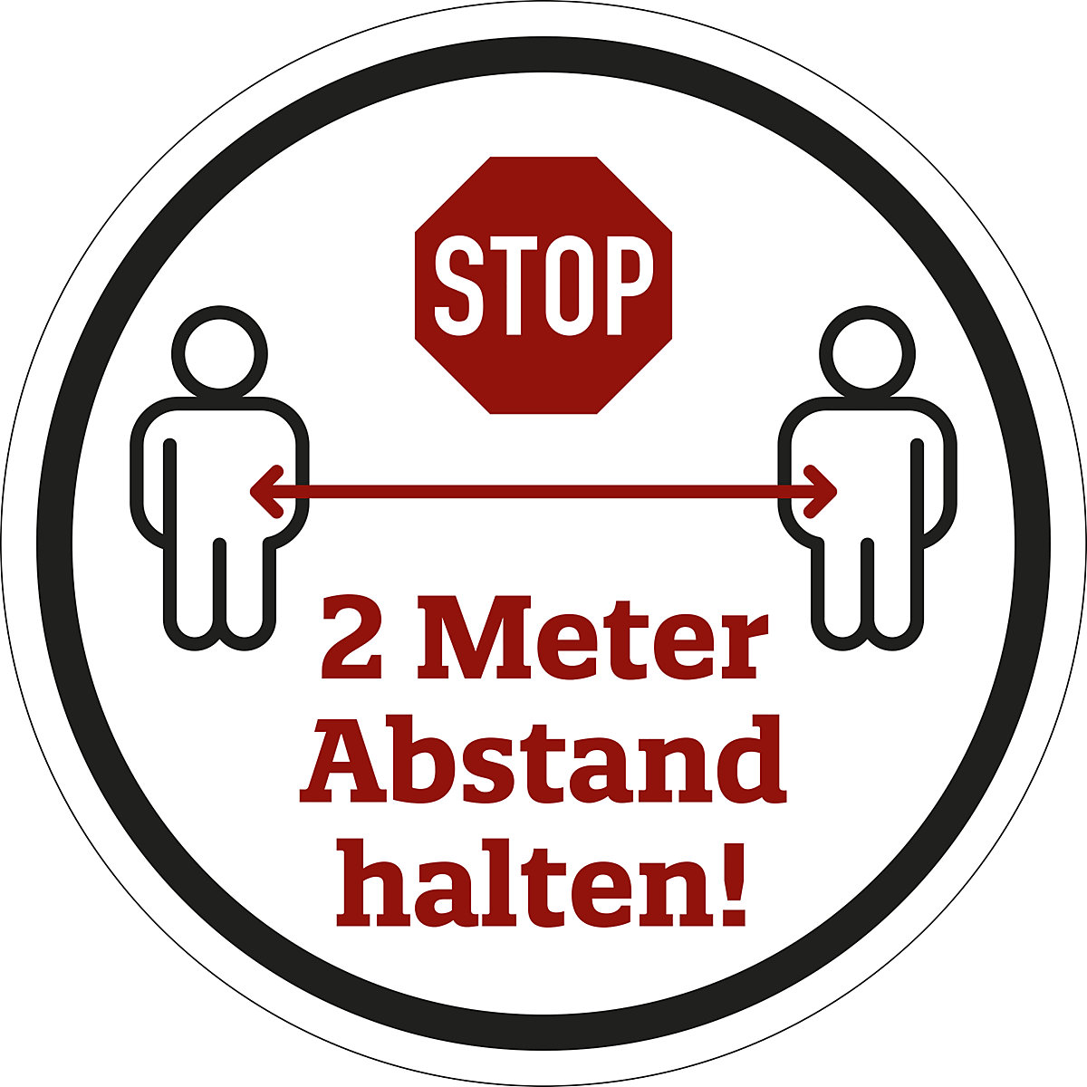 Bodenaufkleber – Abstand halten