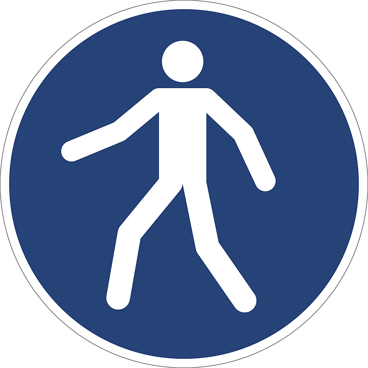 kaiserkraft Mandatory Sign Use Pedestrian Path Blue/White 200mm 2