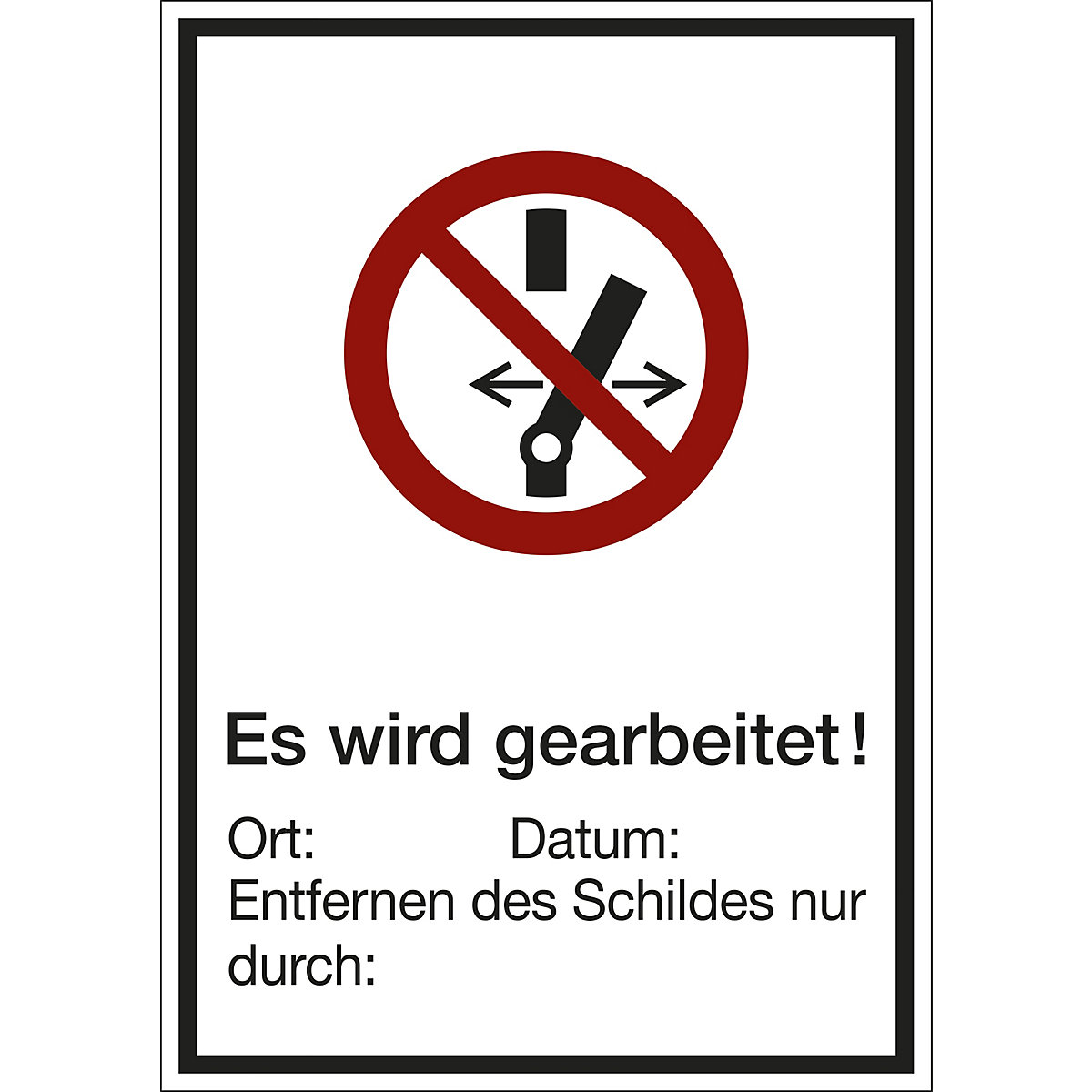 Kombizusatzschild mit Text für Verbotszeichen