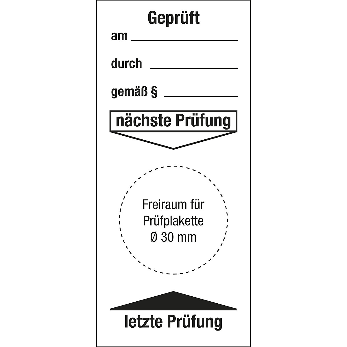 Prüfplakette/Grundplakette