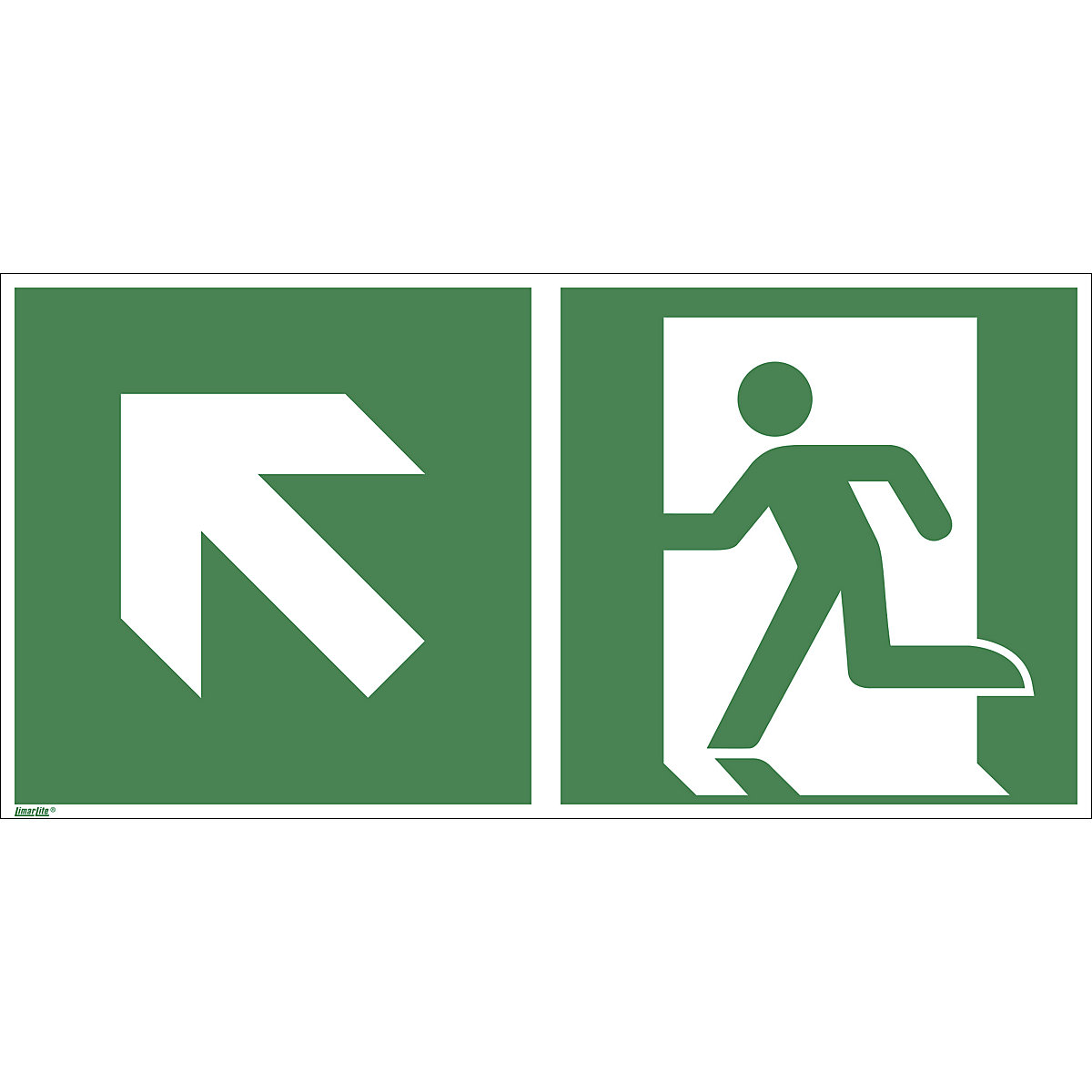 kaiserkraft Emergency Exit Sign Left Upward Green 300x150mm 2