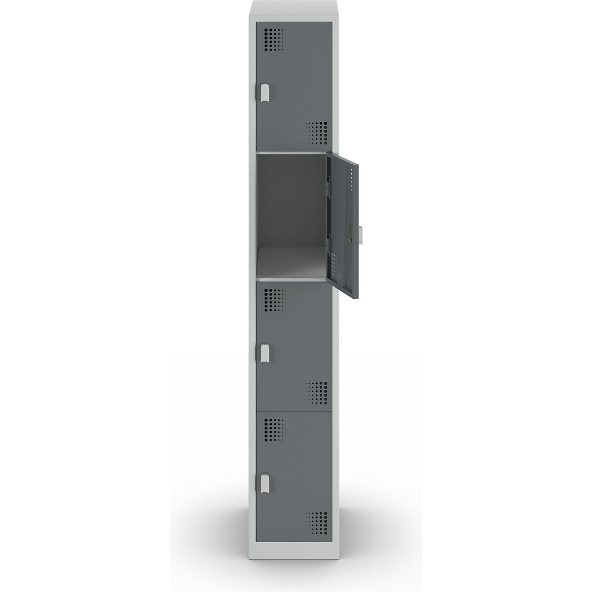eurokraft basic Alvina 4-Compartment Locker Light Gray/Basalt Gray 30x50x180 cm 8