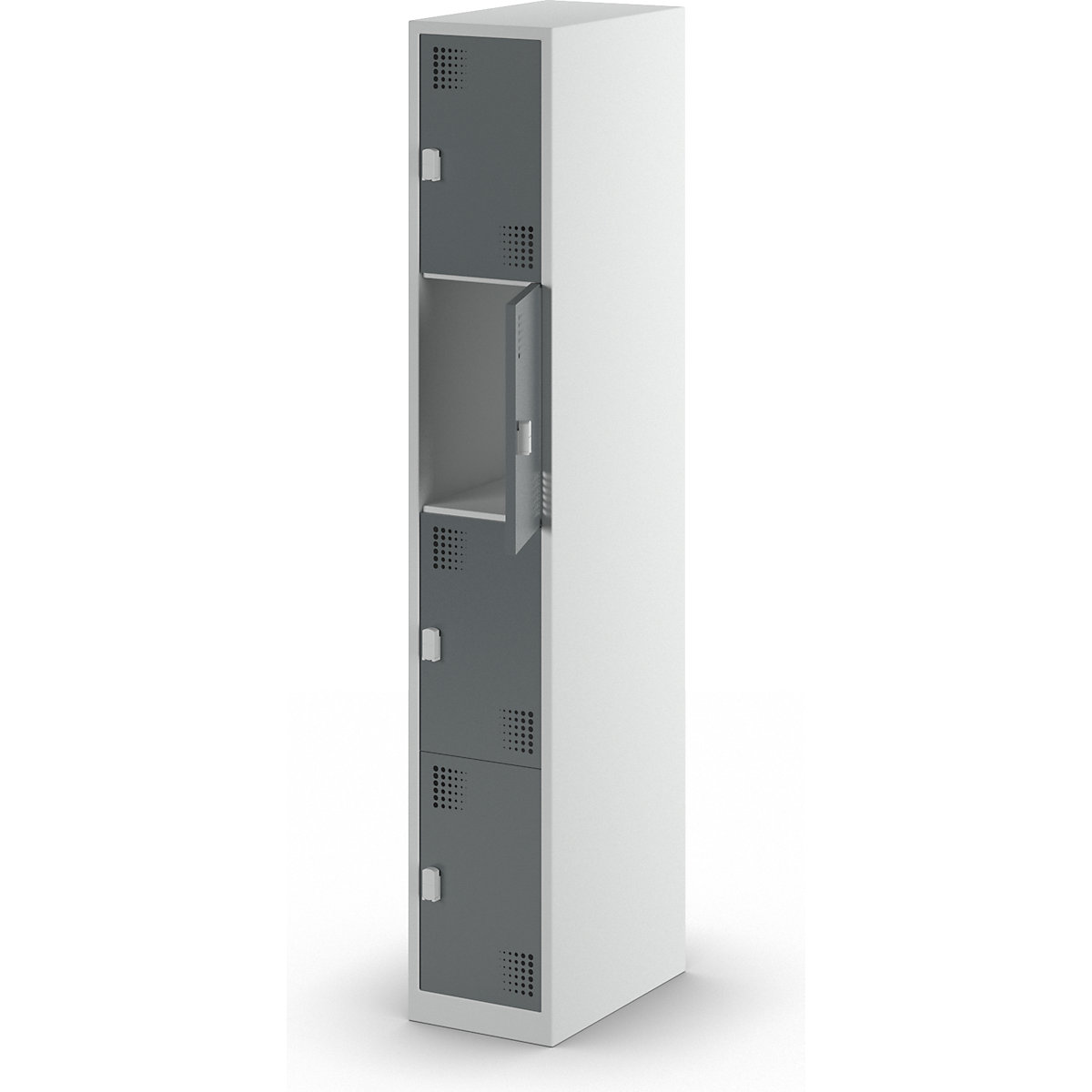eurokraft basic Alvina 4-Compartment Locker Light Gray/Basalt Gray 30x50x180 cm 9