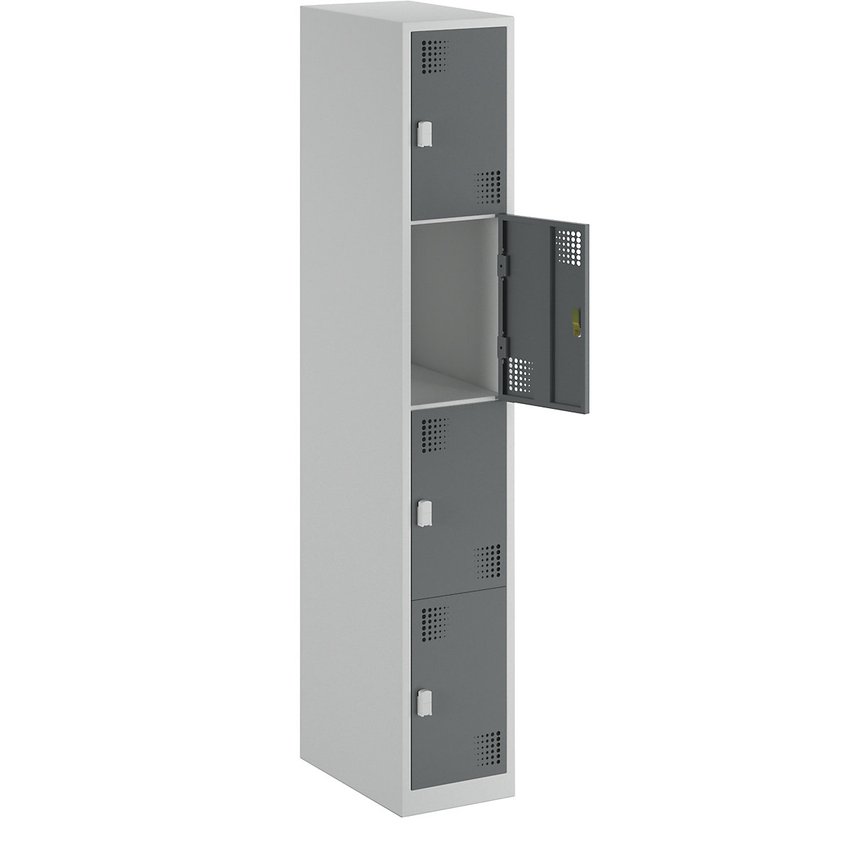 eurokraft basic Alvina 4-Compartment Locker Light Gray/Basalt Gray 30x50x180 cm 3