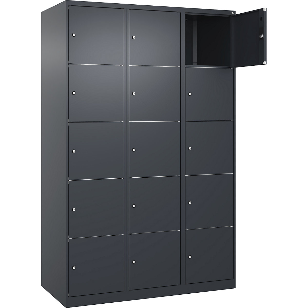 C+P Classic PLUS 5-Column Locker 15 Compartments Anthracite Grey 1200x500x1850mm 10