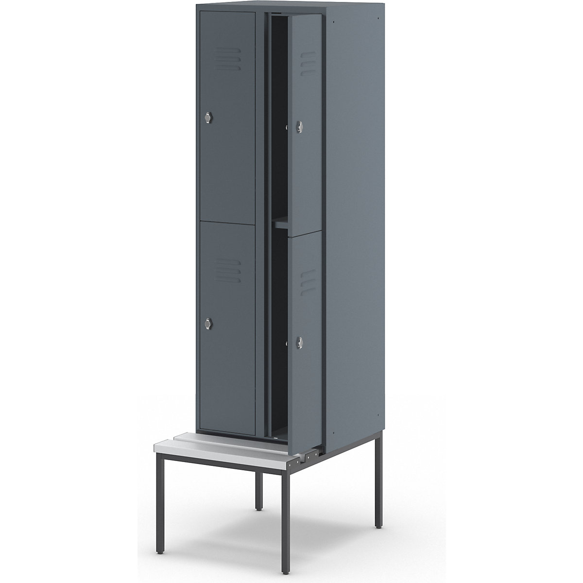 Doppelstock-Spind Berlin 2 Sitzbank Wolf (Produktabbildung 8)-7