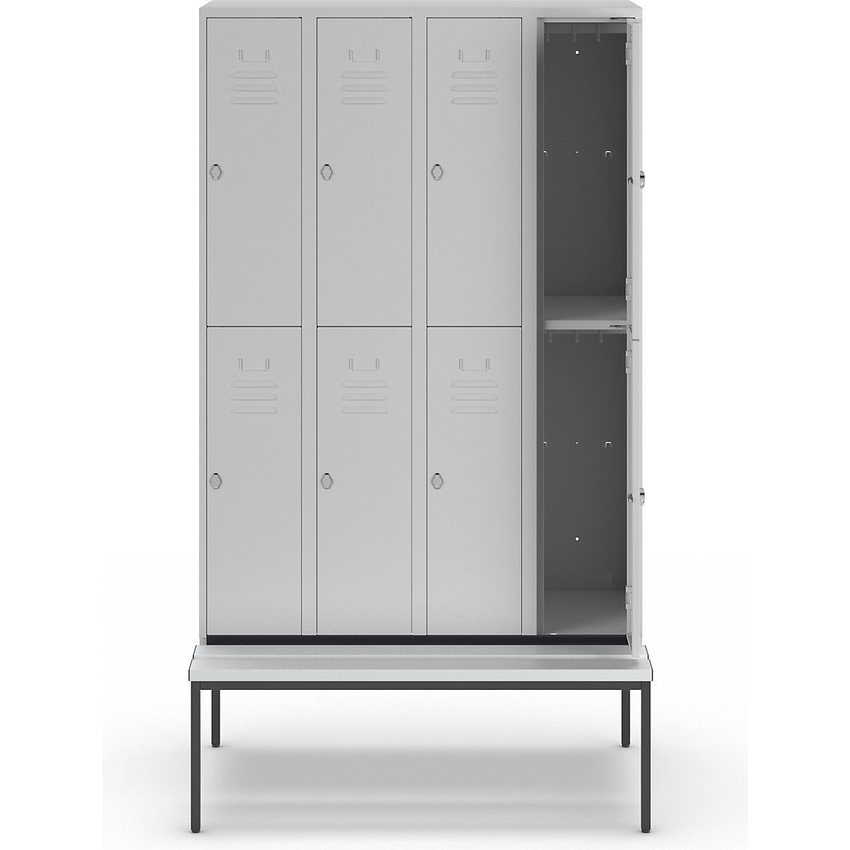 Doppelstock-Spind Berlin 2 Sitzbank Wolf (Produktabbildung 3)-2