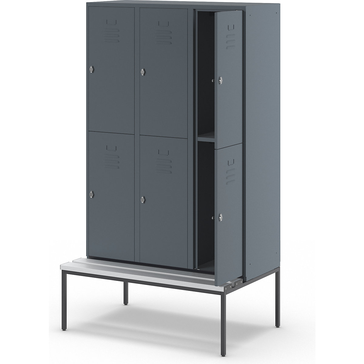 Doppelstock-Spind Berlin 2 Sitzbank Wolf (Produktabbildung 8)-7