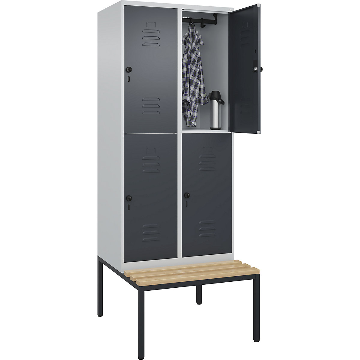 Doppelstock-Spind Classic PLUS Sitzbank C+P