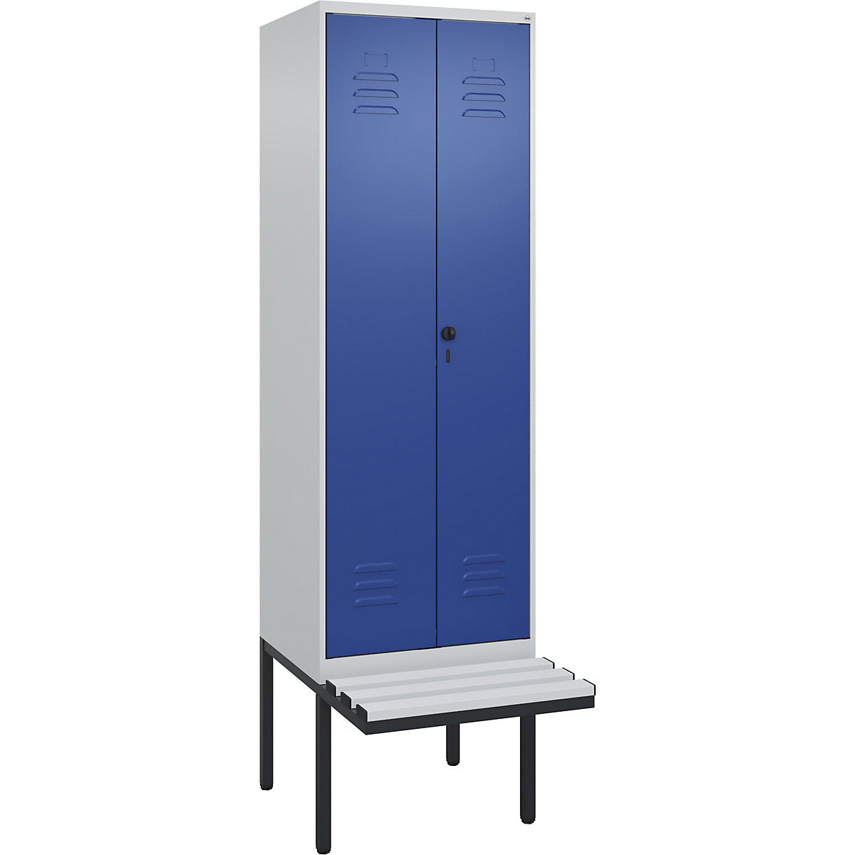 Schwarz-Weiß-Spind Classic PLUS Sitzbank C+P (Produktabbildung 4)-3