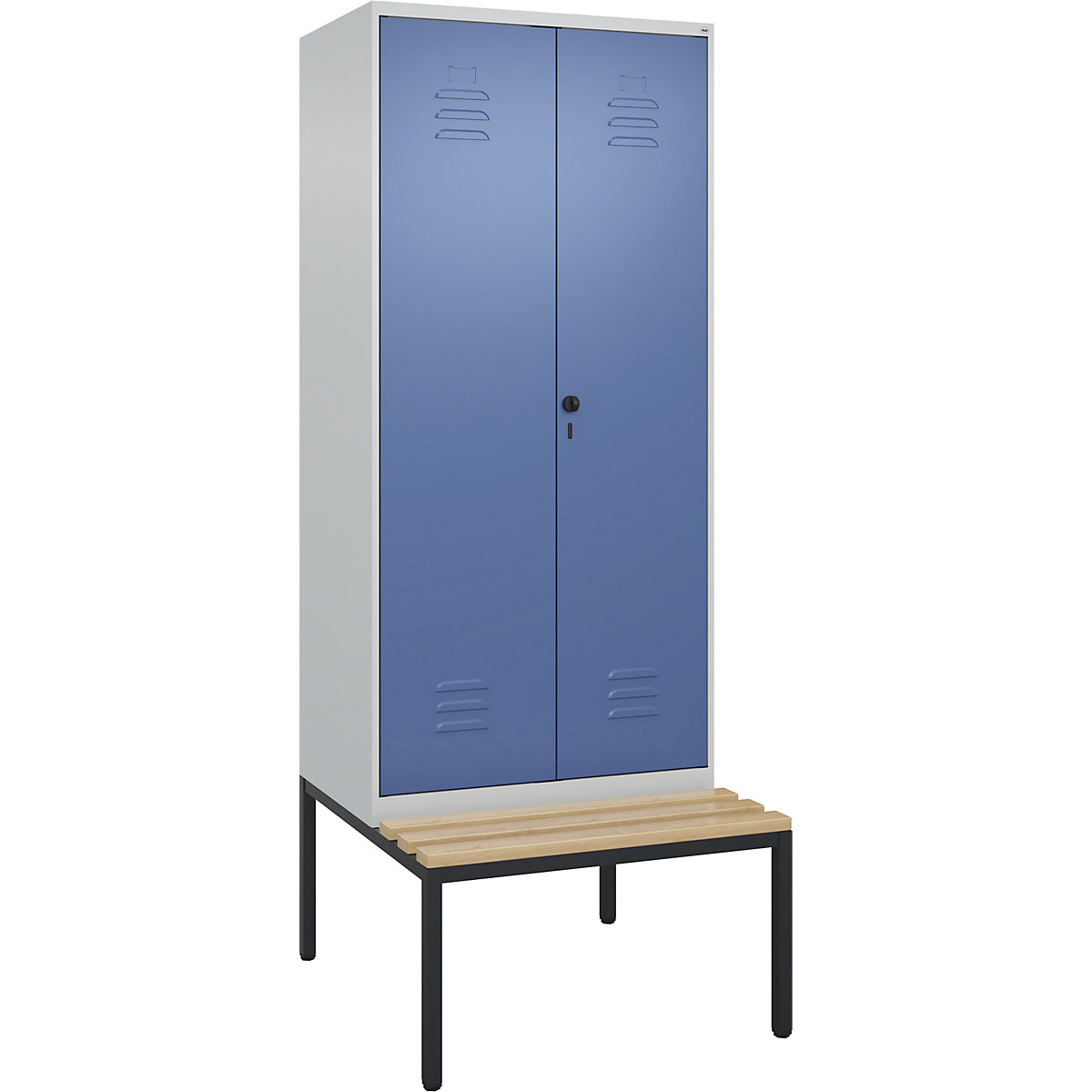 Schwarz-Weiß-Spind Classic PLUS Sitzbank C+P (Produktabbildung 4)-3