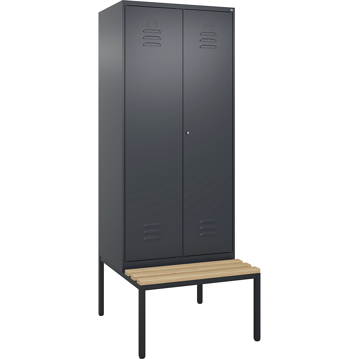 Schwarz-Weiß-Spind Classic PLUS Sitzbank C+P (Produktabbildung 5)-4