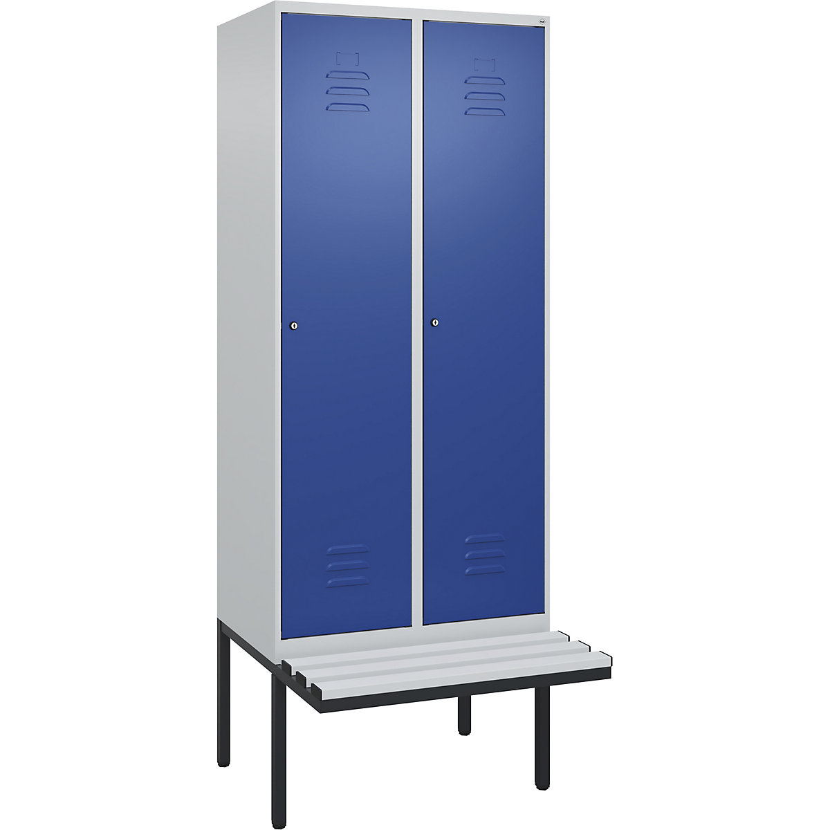 Schwarz-Weiß-Spind Classic PLUS Sitzbank, schmal C+P (Produktabbildung 5)-4