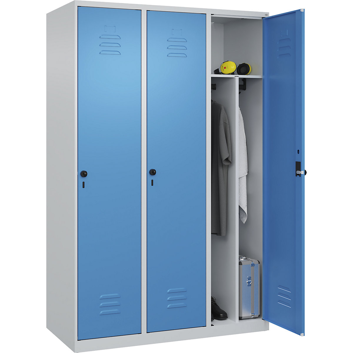 Schwarz-Weiß-Spind Classic PLUS, schmal C+P