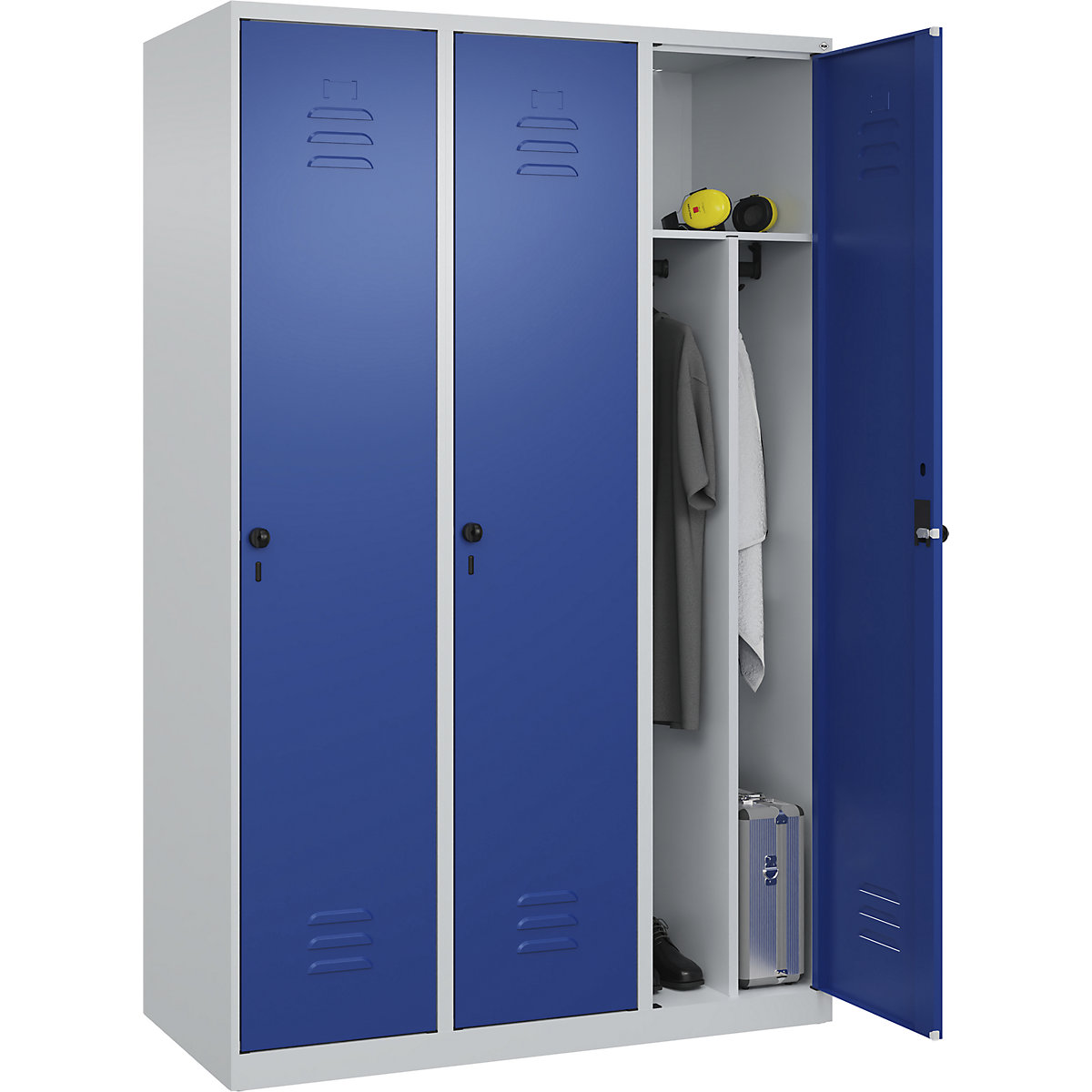 Schwarz-Weiß-Spind Classic PLUS, schmal C+P