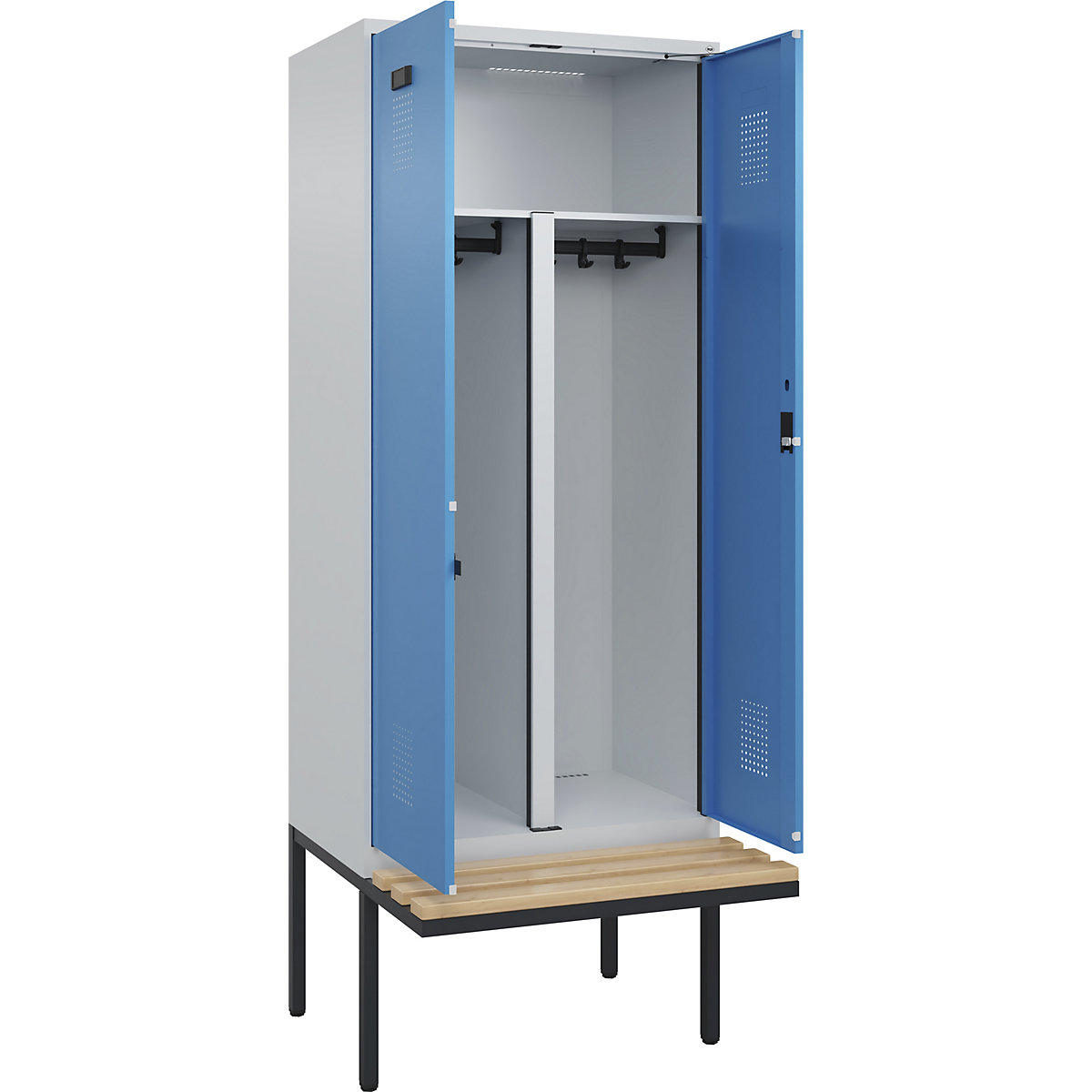 Schwarz-Weiß-Spind Evolo PLUS Sitzbank (Produktabbildung 2)-1