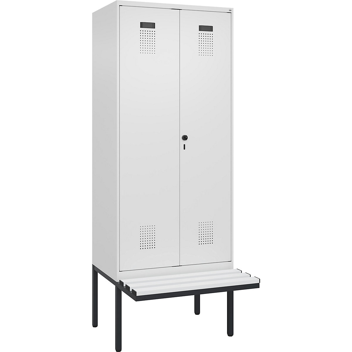 Schwarz-Weiß-Spind Evolo PLUS Sitzbank (Produktabbildung 2)-1