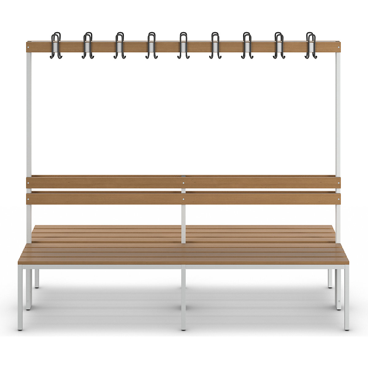 Umkleidebank mit Lehne, doppelseitig eurokraft basic (Produktabbildung 7)-6