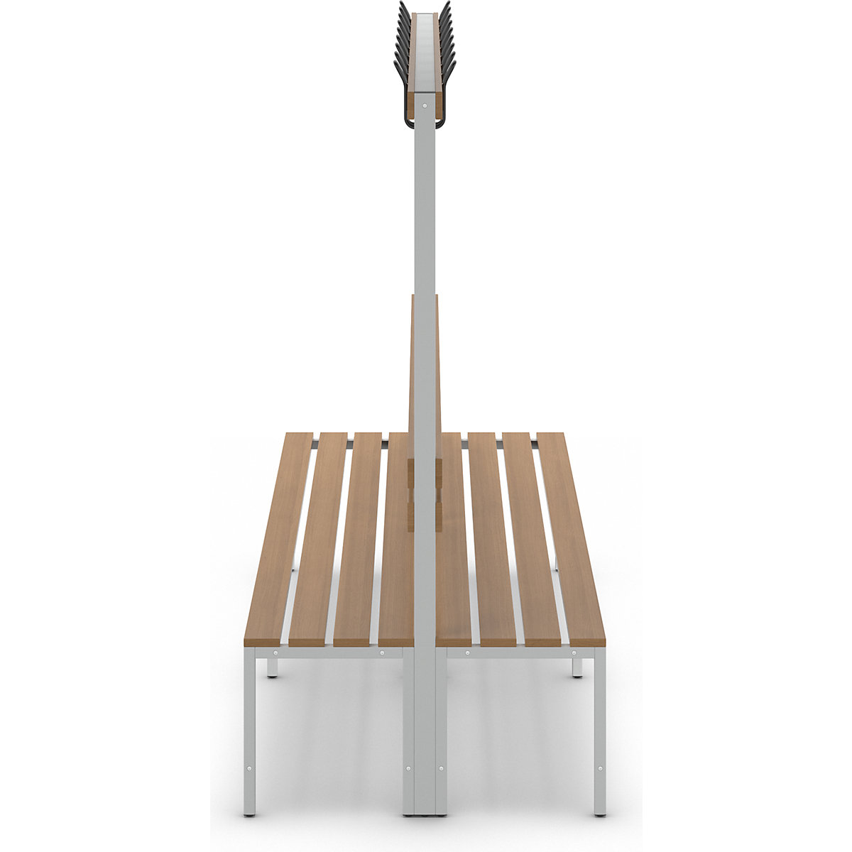 Umkleidebank mit Lehne, doppelseitig eurokraft basic (Produktabbildung 8)-7