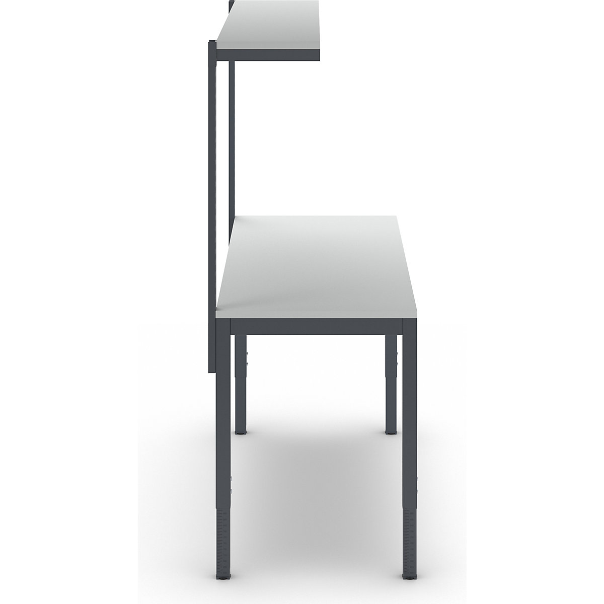 Höhenverstellbarer Arbeitstisch mit Etagenbord eurokraft basic (Produktabbildung 5)-4