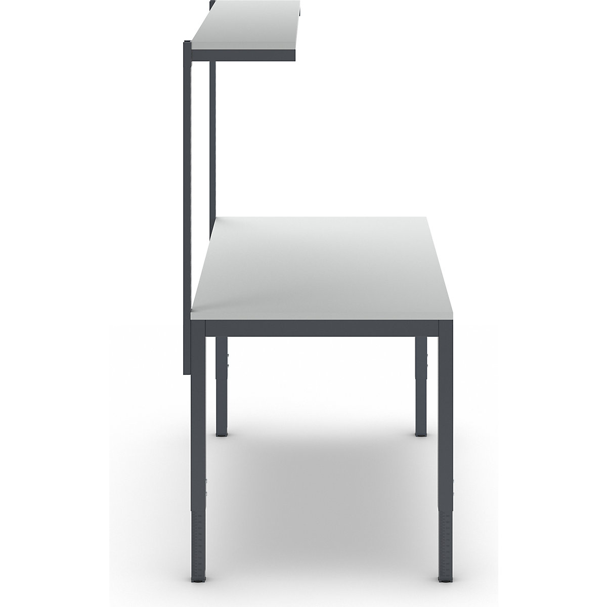 Höhenverstellbarer Arbeitstisch mit Etagenbord eurokraft basic (Produktabbildung 4)-3