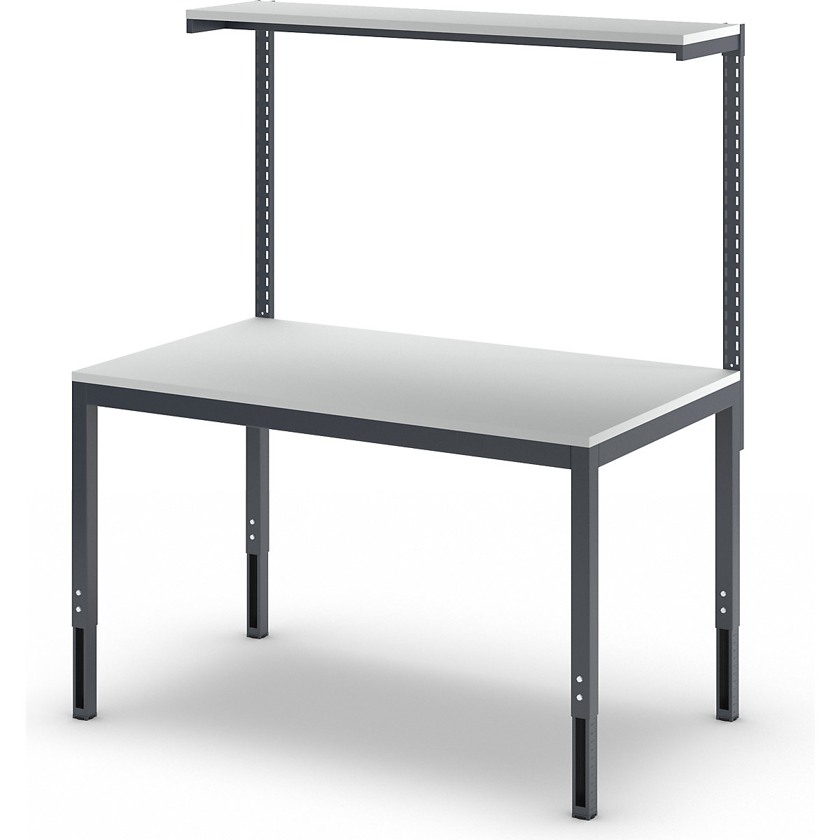 Höhenverstellbarer Arbeitstisch mit Etagenbord eurokraft basic (Produktabbildung 5)-4