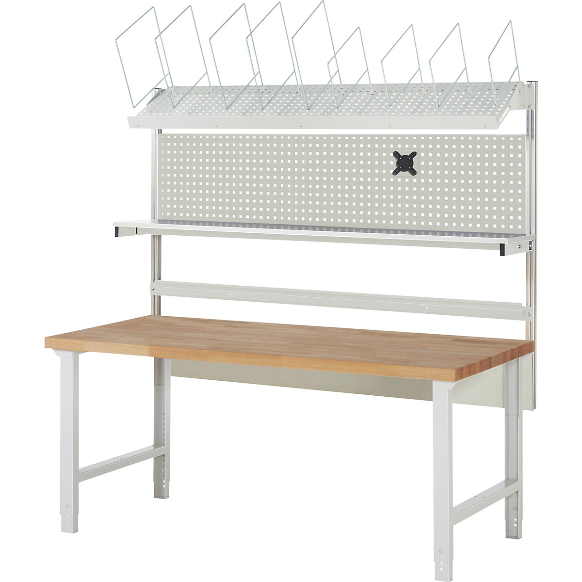 eurokraft pro 7000 Workbench with Rear System Setup Light Gray 2000x900mm 10