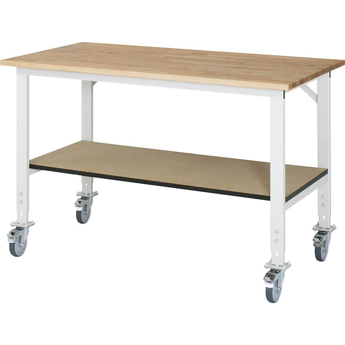 Arbeitstisch mit Ablageboden, fahrbar RAU