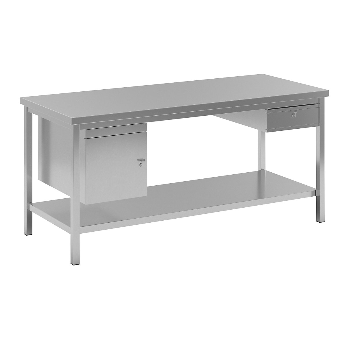 eurokraft basic Edelstahl-Arbeitstisch 1800 mm 3
