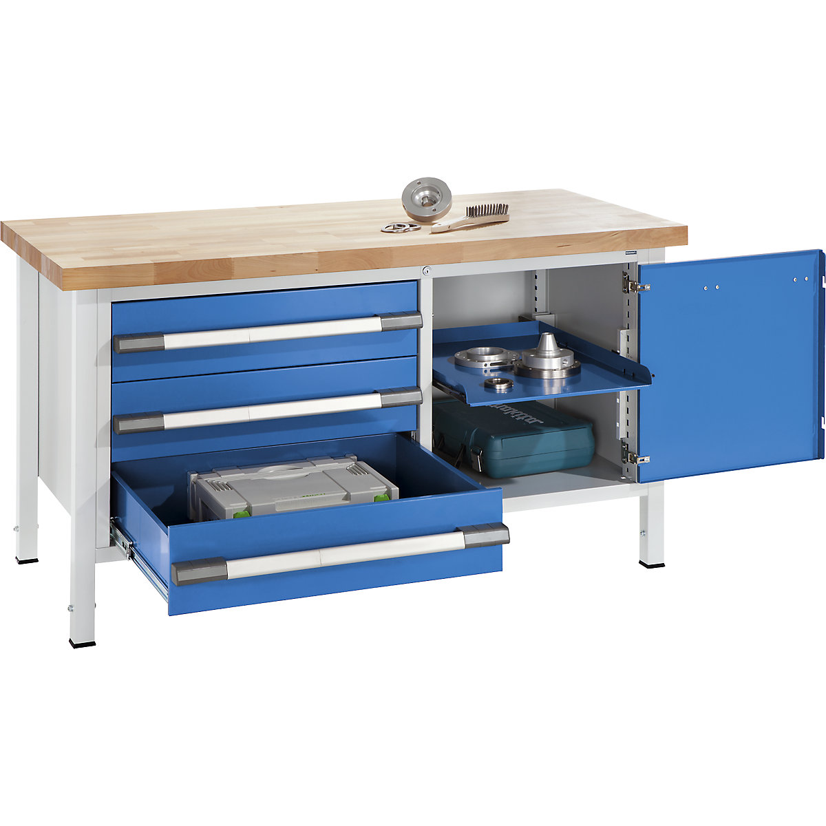 Höhenverstellbare Werkbank, Gestellbauweise eurokraft pro (Produktabbildung 2)-1