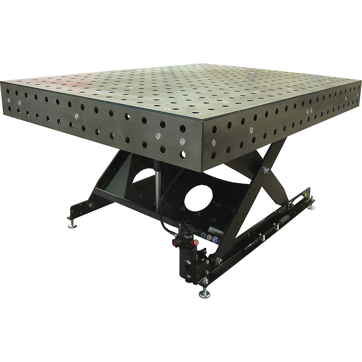 kaiserkraft Height-Adjustable Welding Table Black 2000x1480x800mm 2