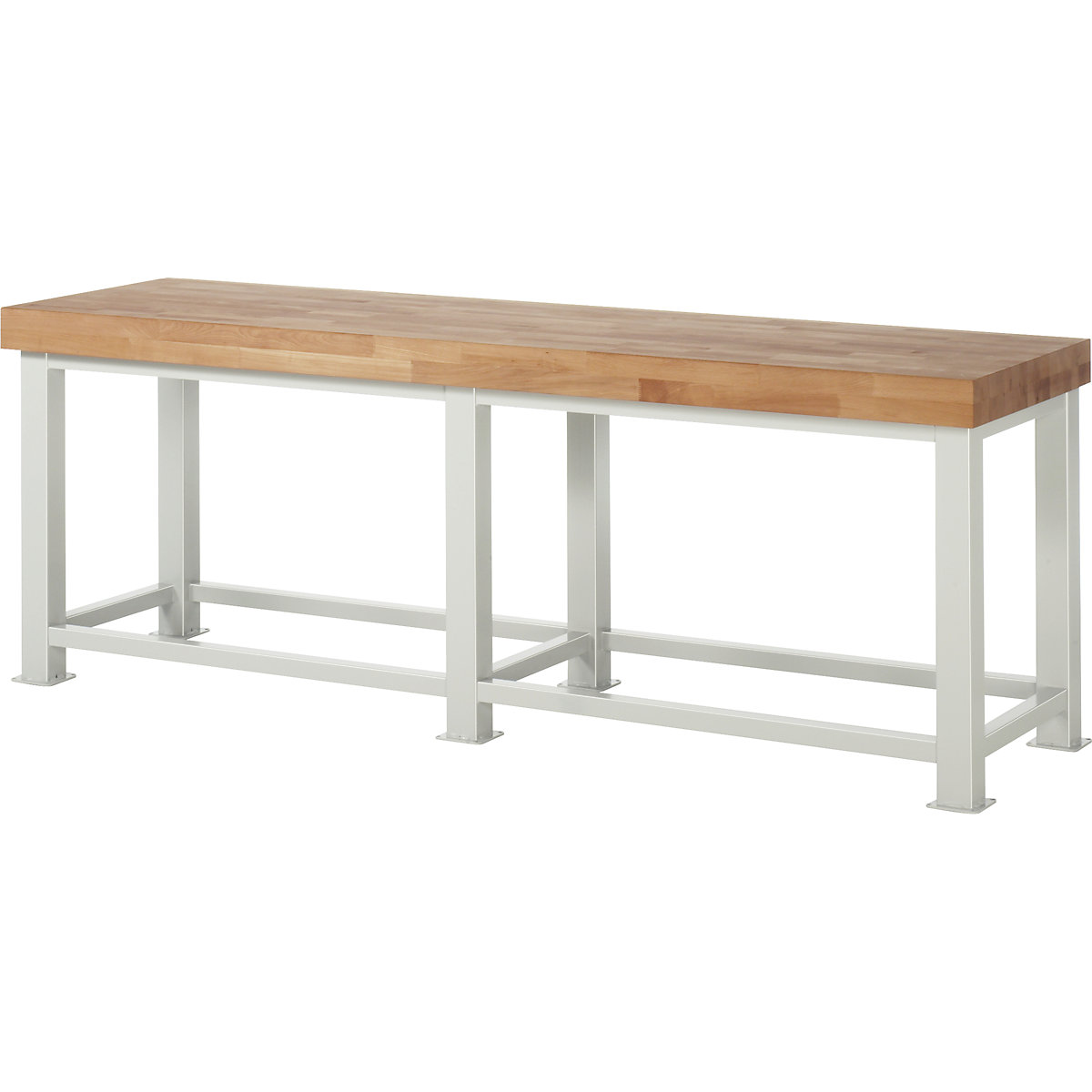 RAU Heavy Duty Workbench Solid Beech Light Gray 4
